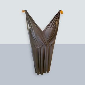 Full length navy blue gown perfect for wedding or holiday party